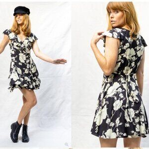 Free People French quarter Mini Wrap Floral Dress Size Medium